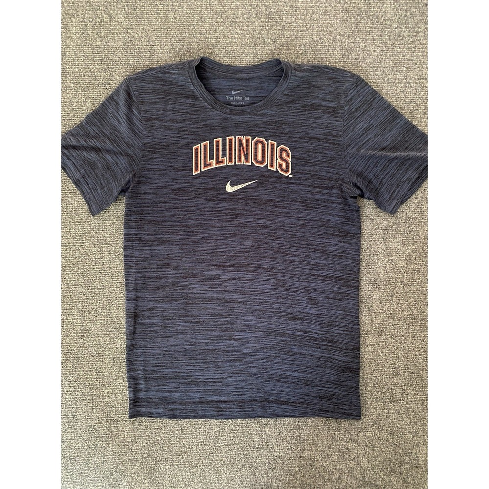Nike Dri-Fit University of Illinois Illini Navy Blue T-Shirt Men's S
